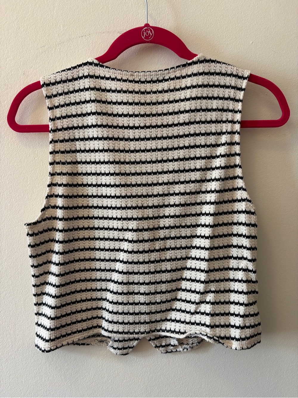 Mango Black and Cream Striped Knit Vest - Picture 3 of 3